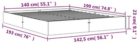 Σκελετός Κρεβατιού Χωρίς Στρώμα Καφέ 140x190 Μασίφ Ξύλο Πεύκου - Καφέ