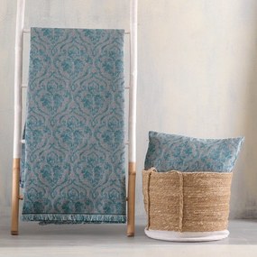 Ριχτάρι Medallion Petrol Ρυθμός Πολυθρόνα 160x180cm Cotton-Polyester