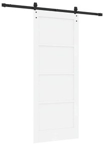 vidaXL Συρόμενη Πόρτα Λευκό και μαύρο 83 x 202 εκ.