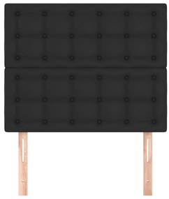 vidaXL Κεφαλάρια Κρεβατιού 2 τεμ. Μαύρο 90x5x78/88 εκ. Συνθετικό Δέρμα