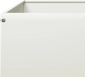 vidaXL Ζαρντινιέρα Υπερυψωμένη Λευκό 100x100x33,5 εκ. Ατσάλι