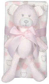 Κουβέρτα Βρεφική Με Παιχνίδι 8855 White-Pink Greenwich Polo Club Αγκαλιάς 75x100cm 100% Βαμβάκι