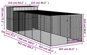 ΣΠΙΤΑΚΙ ΣΚΥΛΟΥ ΜΕ ΑΥΛΗ ΑΝ. ΓΚΡΙ 214X661X181 ΕΚ. ΓΑΛΒΑΝ. ΧΑΛΥΒΑΣ 3189139