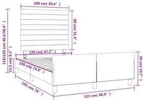 Πλαίσιο Κρεβατιού με Κεφαλάρι Σκ. Πράσινο 120x190 εκ. Βελούδινο - Πράσινο