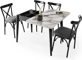 Extendable Dining Table Dolunay - 1281 White
Marble