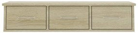 vidaXL Ράφι Τοίχου με Συρτάρια Sonoma Δρυς 88x26x18,5 εκ. Επεξ. Ξύλο