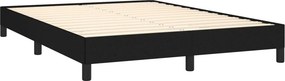 vidaXL Κρεβάτι Boxspring με Στρώμα Μαύρο 140x200 εκ. Υφασμάτινο
