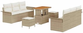 vidaXL Σετ Καναπέ Κήπου 9 pcs Μπεζ συνθετικό ρατάν