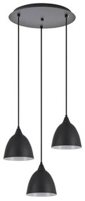 Φωτιστικό Οροφής Κρεμαστό Adept 77-9047 35x300cm 3xE27 60W Black Homelighting Μέταλλο