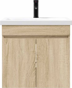 vidaXL Μονάδα μπάνιου με βρύση Sonoma Δρυς 61 x 40 x 74,5 εκ.