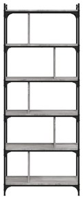 vidaXL Βιβλιοθήκη 6 Επιπέδων Γκρι Sonoma 76 x 32 x 192 εκ. Επεξ. Ξύλο