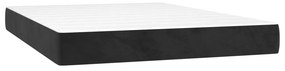 vidaXL Κρεβάτι Boxspring με Στρώμα &amp; LED Μαύρο 140x200 εκ. Βελούδινο