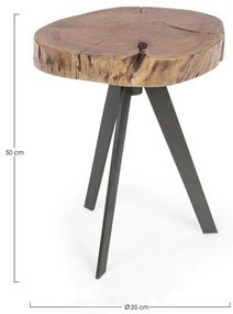 Τραπέζι Σαλονιού - Βοηθητικό Κορμός Aron Καφέ 35x35x50εκ.