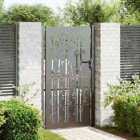 vidaXL Πύλη Κήπου, Πύλη Κήπου 105x75 εκ Υλικό Corten Σχεδιασμός Μπαμπού
