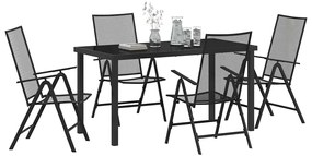 vidaXL Σέτ φαγητού για κήπο Πτυσσόμενος 5 pcs Ανθρακί Ατσάλι