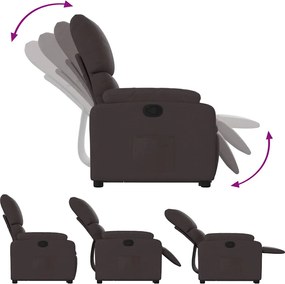 vidaXL Πολυθρόνα Ανακλινόμενη με Ανύψωση Σκούρο Καφέ Υφασμάτινη