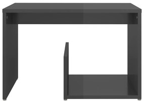 vidaXL Τραπέζι Βοηθητικό Γυαλιστερό Γκρι 59 x 36 x 38 εκ. Μοριοσανίδα