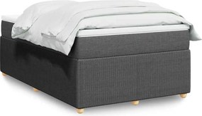 vidaXL Κρεβάτι Boxspring με Στρώμα Σκούρο Γκρι 120x200 εκ. Υφασμάτινο