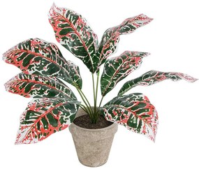 Τεχνητό Φυτό Σε Κασπώ Aglaonema 20901 Φ40x33cm Multi GloboStar Πολυαιθυλένιο,Ύφασμα