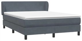 Box Spring Κρεβάτι με στρώμα Σκούρο γκρι 160x220 cm Βελούδινο - Γκρι