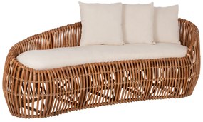 ΚΑΝΑΠΕΣ-ΑΝΑΚΛΙΝΤΡΟ LANTRY HM5991 ΦΥΣΙΚΟ RATTAN- ΛΕΥΚΑ ΜΑΞΙΛΑΡΙΑ 215x60x78Yεκ.