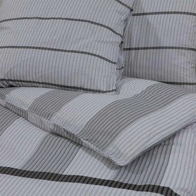 vidaXL Σετ Παπλωματοθήκης Ανοιχτό Γκρι 155x220 εκ. Βαμβακερό