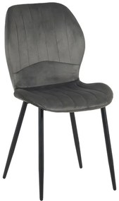 Καρέκλα Jelour βελούδο σε ανθρακί απόχρωση 46.5x60x84εκ 4αδα 46.5x60x84 εκ.