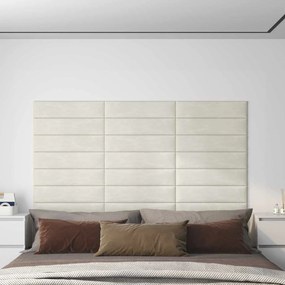 vidaXL Κεφαλάρι Τοίχου 12 pcs Κρεμ Βελούδο
