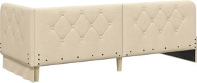 vidaXL Κρεβάτι Γωνίας Κρεμ 80 x 200 cm ύφασμα