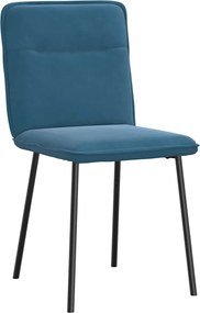 vidaXL Καρέκλες Τραπεζαρίας 6 τεμ. Μπλε Βελούδινες