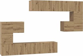 vidaXL Μονάδες TV Επιτοίχιο 4 pcs Artisan Oak Επεξεργασμένο ξύλο