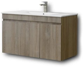 Πάγκος OMEGA GREY OAK 100 3BOM100GOΝ 97x44x60cm, Νιπτήρας 100x45  3BOM100GOΝ