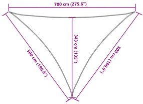 Σκίαστρο Ιστιοπλοΐας Μπεζ 7x5x5 μ. 100% Πολυεστέρας Oxford - Μπεζ