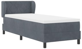 vidaXL Κρεβάτι Box Spring με Στρώμα Σκούρο Γκρι 80x200 εκ. Βελούδο