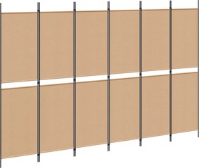vidaXL Διαχωριστικό Δωματίου 6-Πάνελ Μπεζ 300 x 200 cm Ύφασμα