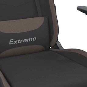 VidaXL Καρέκλα Μασάζ Gaming Μαύρη και Taupe Υφασμάτινη