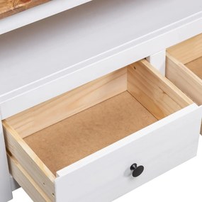 vidaXL Έπιπλο TV Λευκό 93 x 49 x 49 εκ. Μασίφ Ξύλο Πεύκου Σειρά Panama