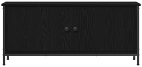 vidaXL TV Stand Μαύρης Δρυός Μαύρη δρυός Μοριοσανίδα, Μέταλλο