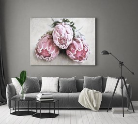 Πίνακας σε καμβά ροζ λουλούδια KNV1027 30cm x 40cm