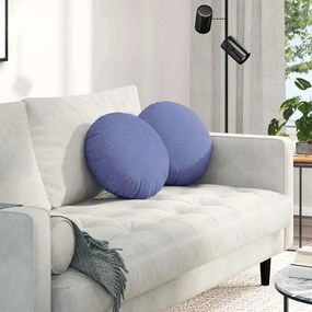 vidaXL Μαξιλάρια καθισμάτων 2 pcs Μπλε τζην Ø40 x 13 εκ ύφασμα