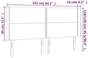 vidaXL Κεφαλάρι Κρεβατιού LED Ανοιχτό Γκρι 163x16x118/128 εκ.