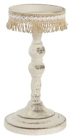 Κηροπήγιο DKD Home Decor Μέταλλο Λευκό 13 x 13 x 25 cm