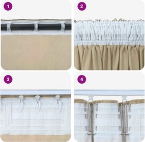 vidaXL Βελούδινες Κουρτίνες 2 pcs Κρεμ 140 x 140 cm Βελούδο