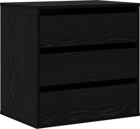 vidaXL Ντουλάπι με Συρτάρια 3-Συρτάρι Μαύρο 61 x 41 x 58 εκ