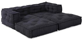 vidaXL Modular Pouffes - Σετ 2 σε Υφασμάτινη Ανθρακί