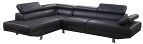 ΚΑΝΑΠΕΣ ΓΩΝΙΑ GORO ΑΡΙΣΤΕΡΗ HM3084.02L ΑΠΟ ΜΑΥΡΟ PU 270x200x87Υεκ