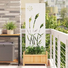 vidaXL Οθόνη Ιδιωτικότητας Κήπου Μαιανδρικό σχέδιο Λευκό 50 x 140 εκ