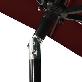 Ομπρέλα 3 Επιπέδων Μπορντό 2 x 2 μ. με Ιστό Αλουμινίου - Κόκκινο