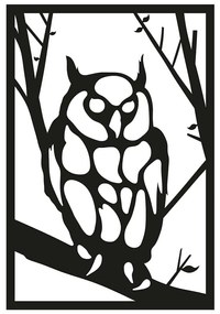 Διακοσμητικό Τοίχου Owl 891TNL1121 35x50cm Black Wallity Μέταλλο