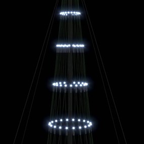 vidaXL LED Χριστουγεννιάτικο Δέντρο Κρύο Λευκό 400 cm Μέταλλο